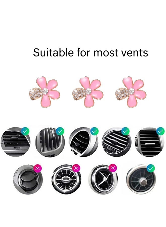 Bukela 6PCS Decorations Flower Clips for Car Air Vent, Cute Colorful Bling Flower Decor for Women Girls, Clip on Air Conditioning Outlet, Auto Interior Accessories Universal for Most Vehicles (Pink) - Image 4