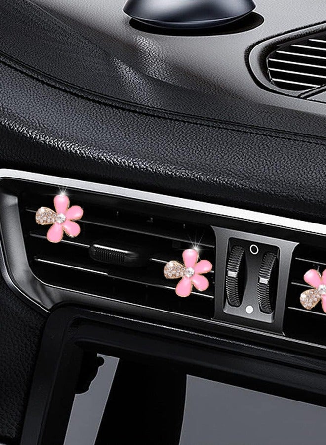 Bukela 6PCS Decorations Flower Clips for Car Air Vent, Cute Colorful Bling Flower Decor for Women Girls, Clip on Air Conditioning Outlet, Auto Interior Accessories Universal for Most Vehicles (Pink) - Image 5