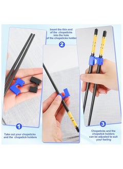 Vitacelli Chopstick Helpers 50 Pieces Reusable Chopstick Helpers Training Chopsticks BPA Free POM Fon-Toxic Non-Slippery for Many Age, Beginner, Trainers or Learner, Left or Right Hand BLUE  - Image 4