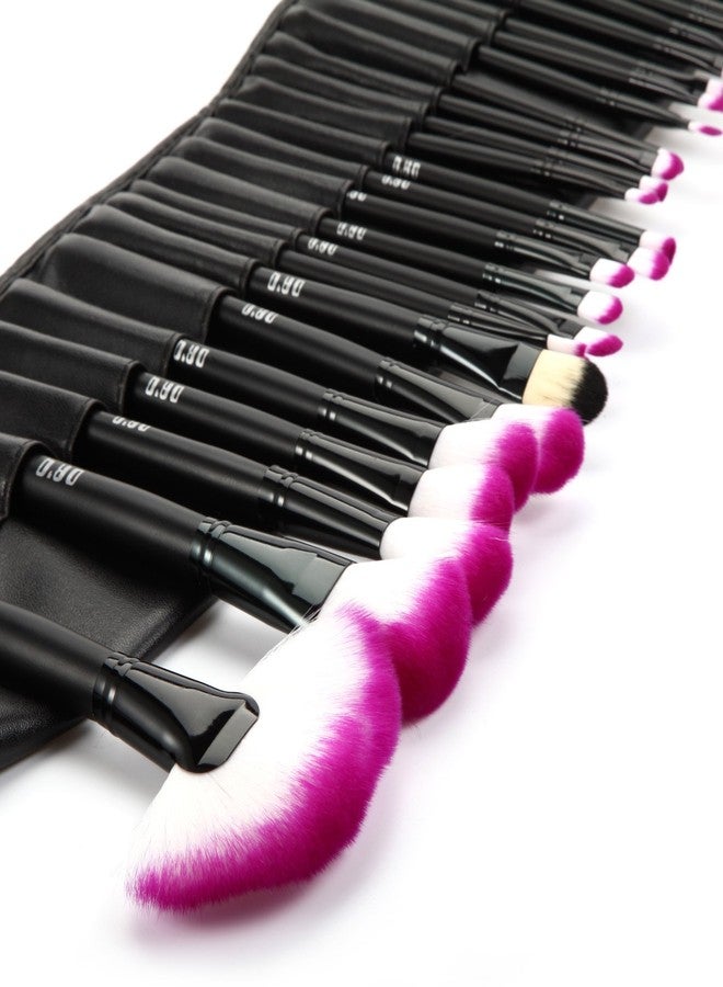 DRQ Professional Makeup Brush Set| Pro Cosmetic-32pc Studio Pro Makeup Make Up Cosmetic Brush Set Kit w/Leather Case - For Eye Shadow, Blush, Concealer, Etc. - Image 2