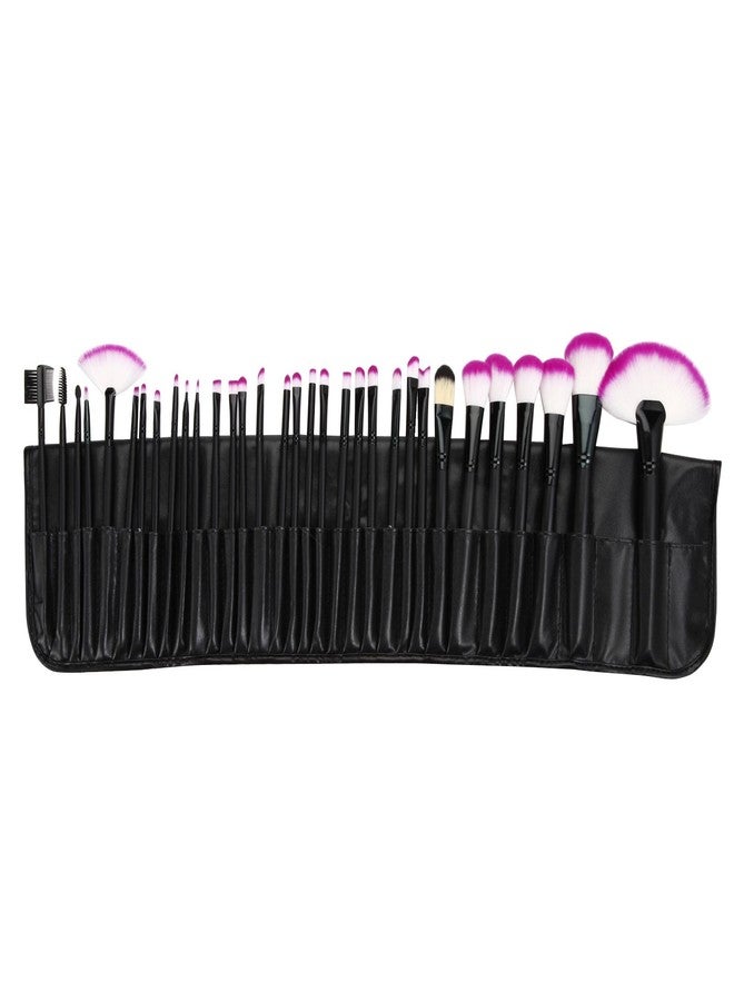 DRQ Professional Makeup Brush Set| Pro Cosmetic-32pc Studio Pro Makeup Make Up Cosmetic Brush Set Kit w/Leather Case - For Eye Shadow, Blush, Concealer, Etc. - Image 5