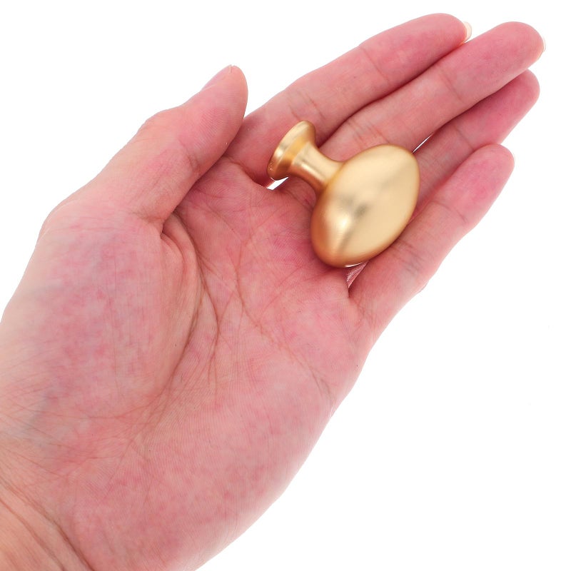 مقابض أدراج بيضاوية الشكل من السبائك، بتشطيب نحاسي فرشاة، مقابض خزائن كلاسيكية، عبوة من 2 قطعة - Image 5
