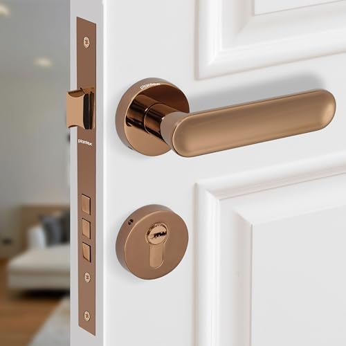 Plantex Premium Door Lock With 3 Years Warranty - Mortise Lock for Main Door Set (PVD Rose Gold Finish) - Image 1