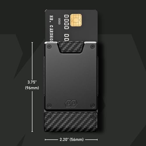 PROOF Wallet | Slim Minimalist Wallets for Men | Leather & Metal | RFID Wallet | Front/Back Pocket | Gift Box | Veteran Owned (Oracle (Carbon Fiber Leather | Dark Gun Metal)) - Image 3