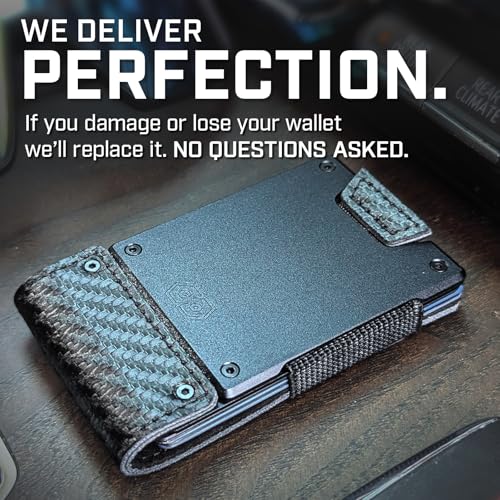 PROOF Wallet | Slim Minimalist Wallets for Men | Leather & Metal | RFID Wallet | Front/Back Pocket | Gift Box | Veteran Owned (Oracle (Carbon Fiber Leather | Dark Gun Metal)) - Image 5