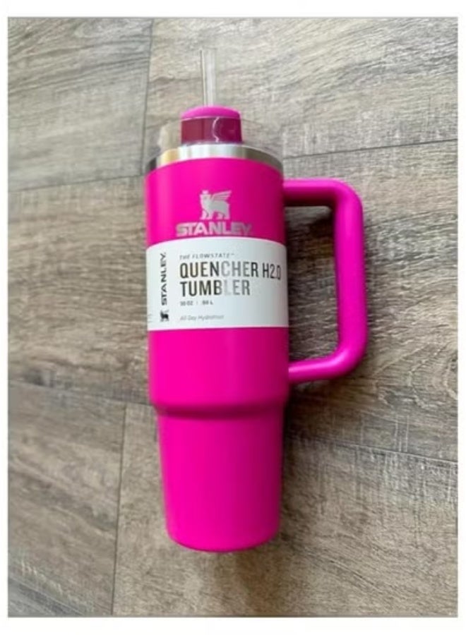 Stanley 40oz Fuchsia Stainless Steel Vacuum Insulated Tumbler with Leak-Resistant 3-Position Lid & Reusable Straw – BPA-Free, Dishwasher Safe Travel Cup – Keeps Drinks Cold for 40 Hours or Hot for 7 – Eco-Friendly Hydration Mug for Water, Coffee, Tea & Daily Use - Image 4
