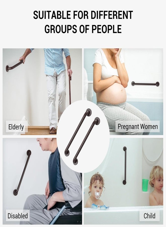 Tesuchan 2 Pack Grab Bars for Wall Oil Brown, Safety Shower Grab Bars for Seniors Elderly Handicapped, Handicap Grab Bars for Shower with Concealed Screws, 12 Inch, Tesuchan - Image 4