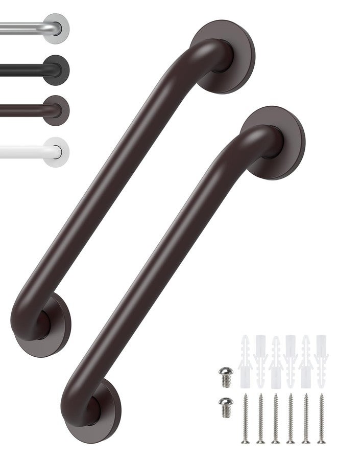 Tesuchan 2 Pack Grab Bars for Wall Oil Brown, Safety Shower Grab Bars for Seniors Elderly Handicapped, Handicap Grab Bars for Shower with Concealed Screws, 12 Inch, Tesuchan - Image 1