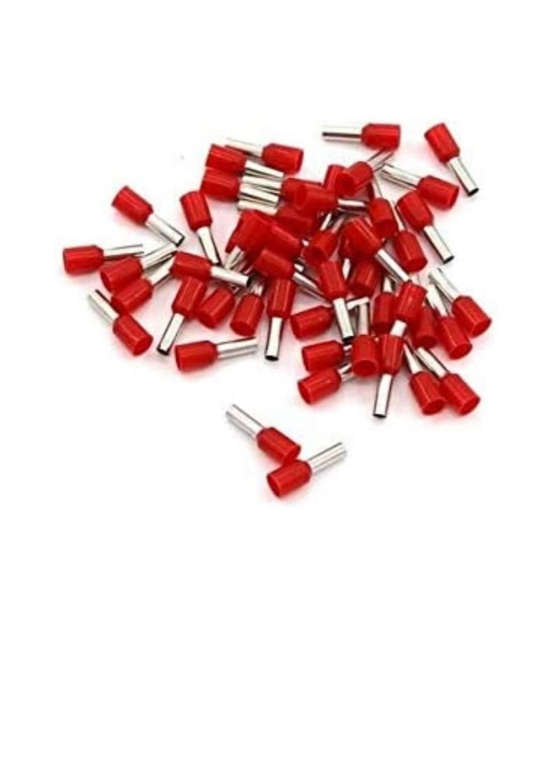 Generic Insulated Ferrules Terminal Block Cord End Wire Tubular Connector, Electrical Crimp Cable Lugs, Terminal Cable Crimp Cable Sleeve for Wire Connection (Pack of 100) (1.5mm - E1508, Red)  - Image 3