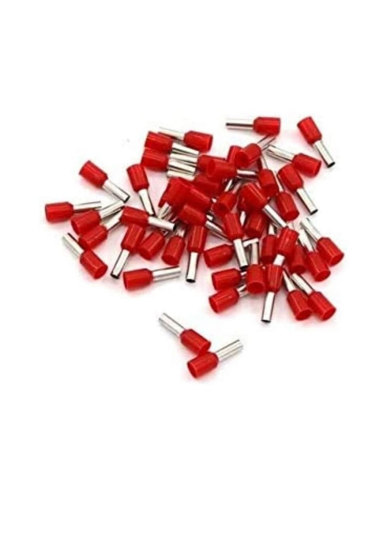 Generic Insulated Ferrules Terminal Block Cord End Wire Tubular Connector, Electrical Crimp Cable Lugs, Terminal Cable Crimp Cable Sleeve for Wire Connection (Pack of 100) (1.5mm - E1508, Red)  - Image 2