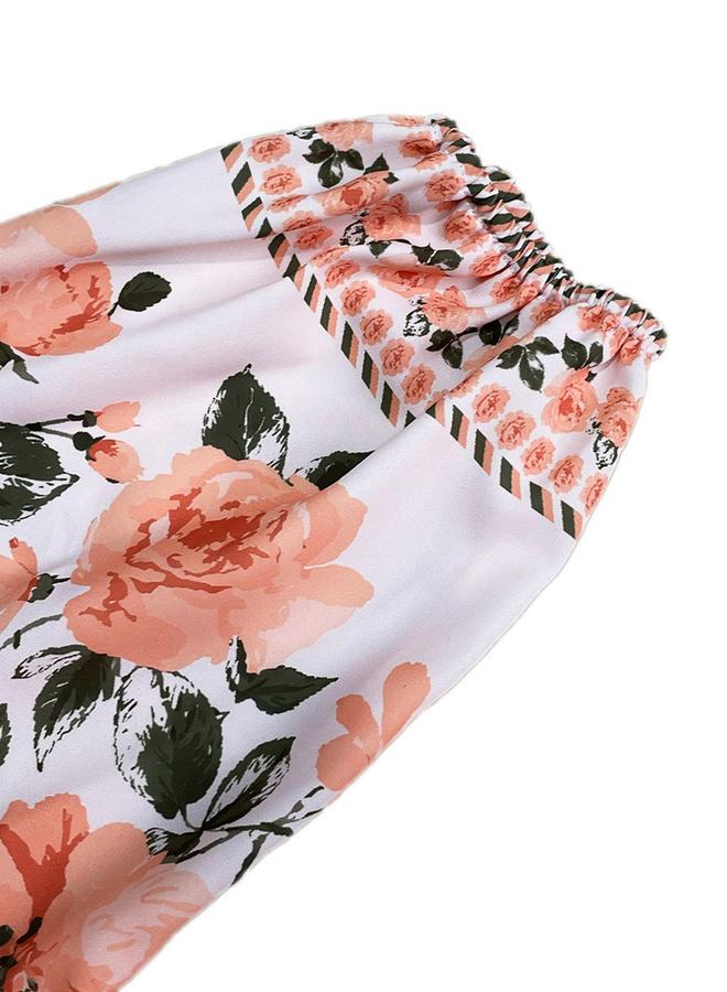Take Two Women's Floral Printed Belted Detail Lantern Sleeve Mini Dress - Image 5