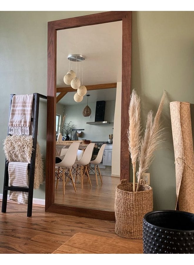 Art Wood Stand Mirrors Reddish Brown  3X180X80 Cm 