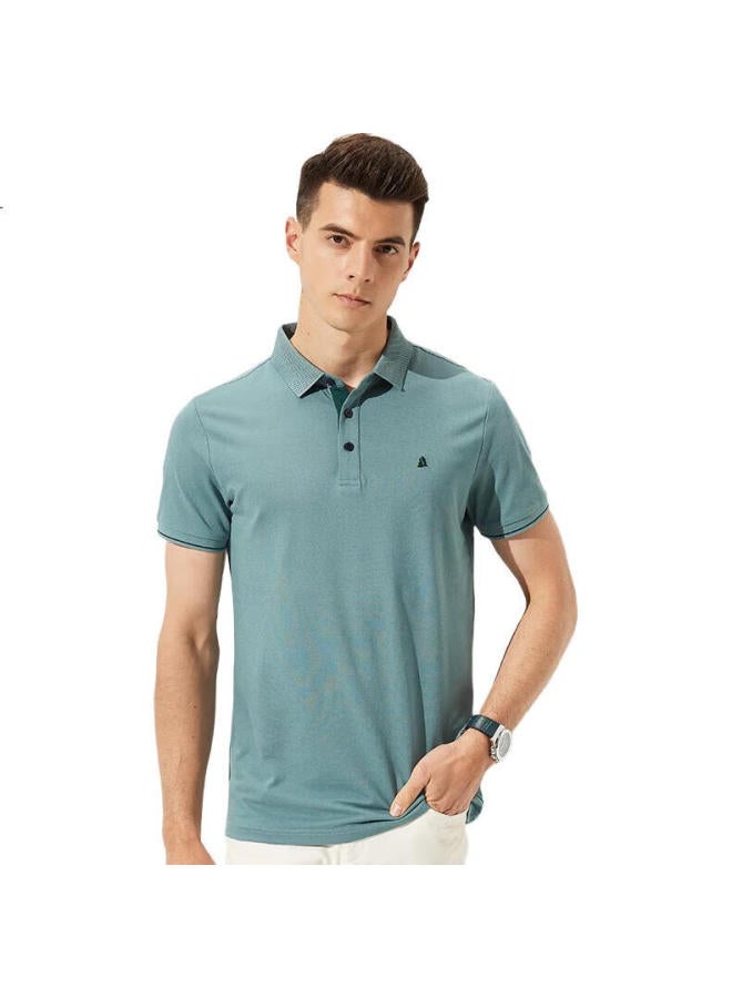 Firs Cool Mulberry Silk Short Sleeve T-Shirt Men'S Summer Business Casual Commuting Turn-Down Collar Top Men'S T-Shirt - Image 1