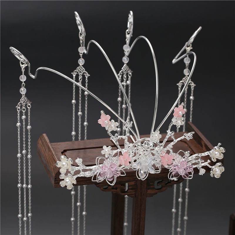 Generic Elegant Hanfu Tassel Hairpin Set X-D28 a send eyebrow stickers