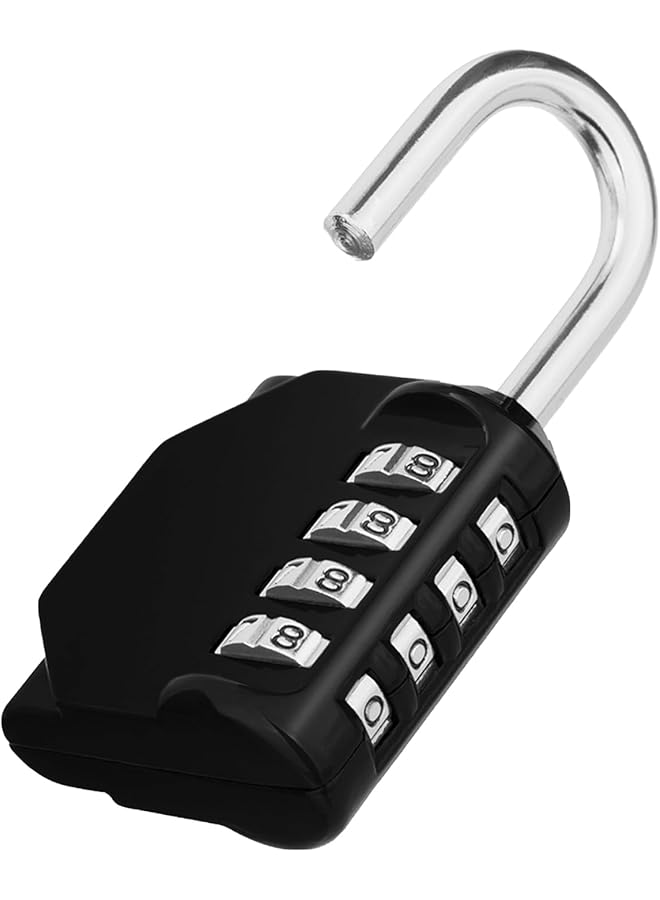 PROMASS PROMASS Lock, 4 Digit Combination Padlock Outdoor, School Lock, Gym Lock and Black Lock  - Image 1