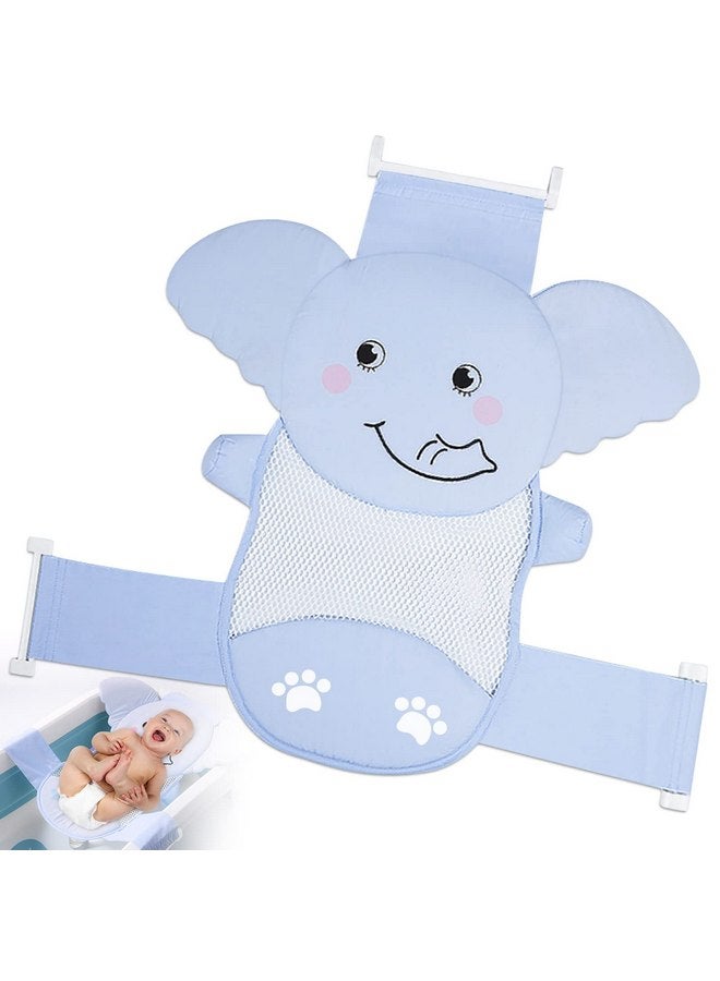 AIR&TREE Baby Bath Seat Support Net, Quick Drying, Adjustable, Comfortable, Non-Slip, Infant Bathtub Sling Shower Mesh for a Tub, with Safety Support Corners (Blue) - Image 1