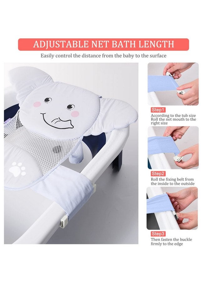 AIR&TREE Baby Bath Seat Support Net, Quick Drying, Adjustable, Comfortable, Non-Slip, Infant Bathtub Sling Shower Mesh for a Tub, with Safety Support Corners (Blue) - Image 3