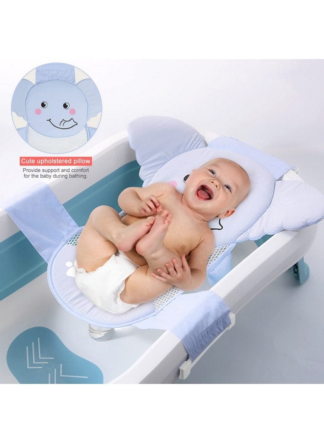AIR&TREE Baby Bath Seat Support Net, Quick Drying, Adjustable, Comfortable, Non-Slip, Infant Bathtub Sling Shower Mesh for a Tub, with Safety Support Corners (Blue) - Image 5