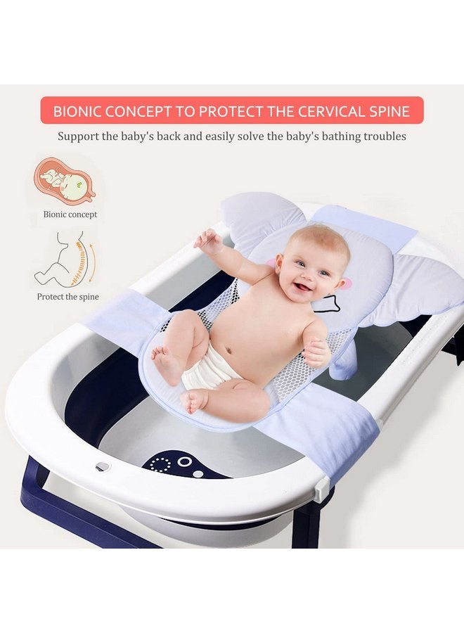 AIR&TREE Baby Bath Seat Support Net, Quick Drying, Adjustable, Comfortable, Non-Slip, Infant Bathtub Sling Shower Mesh for a Tub, with Safety Support Corners (Blue) - Image 4