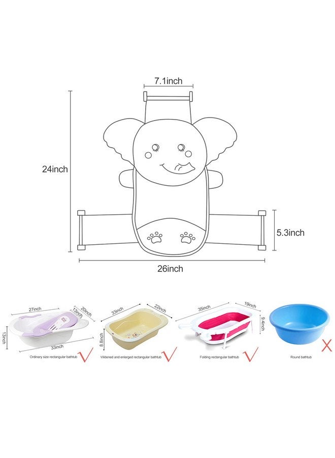 AIR&TREE Baby Bath Seat Support Net, Quick Drying, Adjustable, Comfortable, Non-Slip, Infant Bathtub Sling Shower Mesh for a Tub, with Safety Support Corners (Blue) - Image 2
