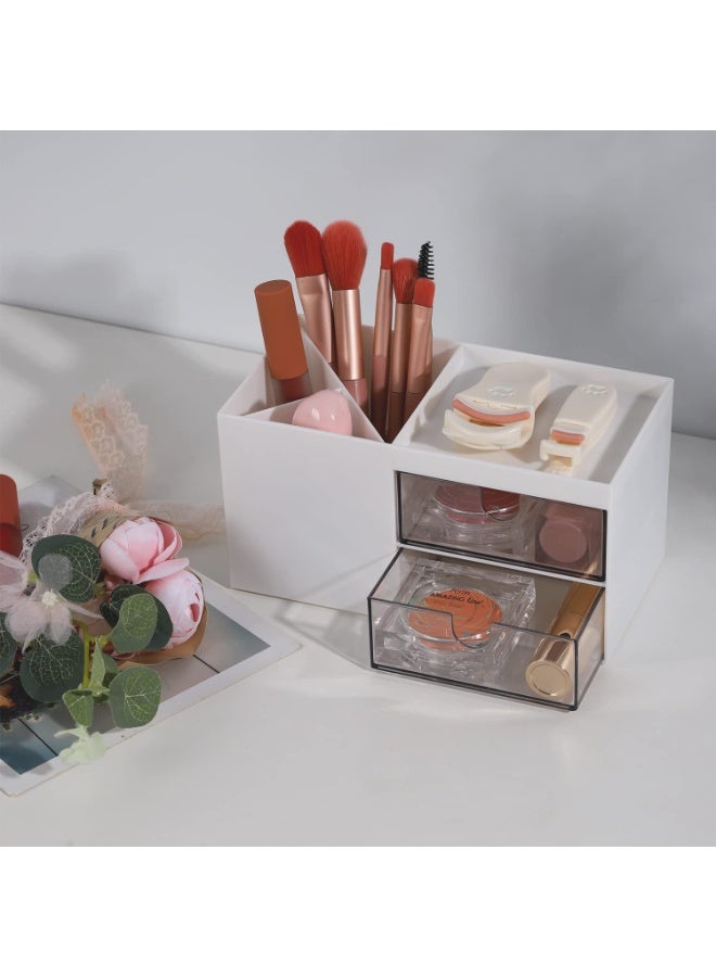 عام منظم أقلام بدرج، حامل أقلام متعدد الوظائف للمكتب، منظمات سطح المكتب وملحقات مع قسمين + درج لمستلزمات الفنون المكتبية. - Image 4