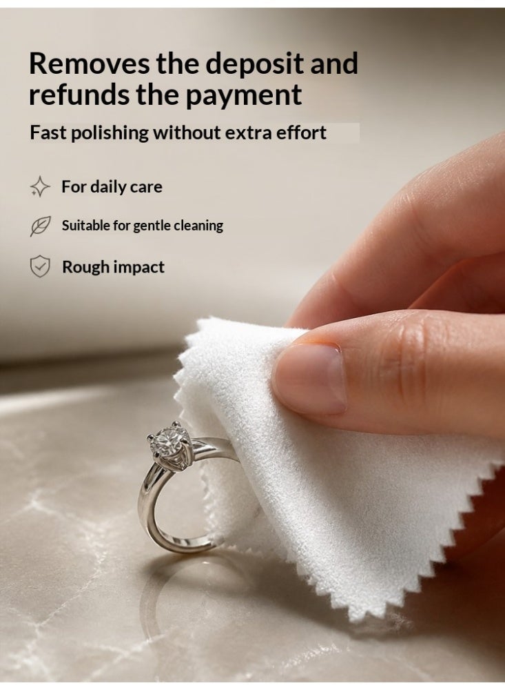 10pcs Premium Jewelry Cleaning Cloth, Silver Polishing Cloth Individually Wrapped, for Sterling Silver, Gold, Brass, Silverware, Coin, Ring, Watch and More 3.15 × 2.36 inch - Image 2