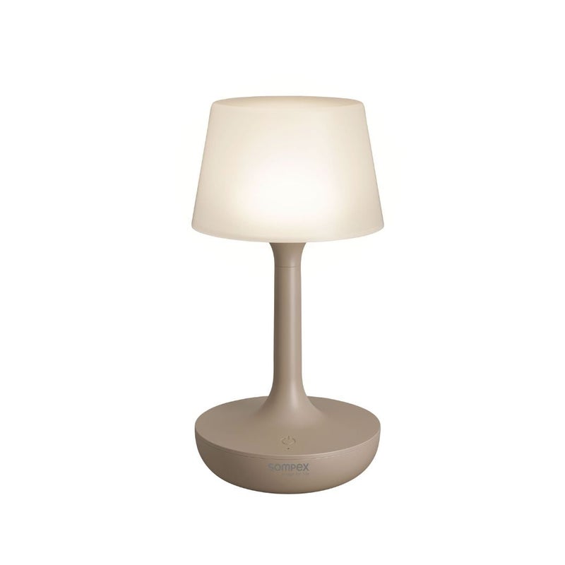Sompex Ginn Rechargeable Table Lamp | 14 light colours | Stepless dimmable | Dimmer memory function | Indoor & Outdoor | Plastic Material | Battery operated | IP: 44 | 9.4 x 18 cm - Sand - Image 1