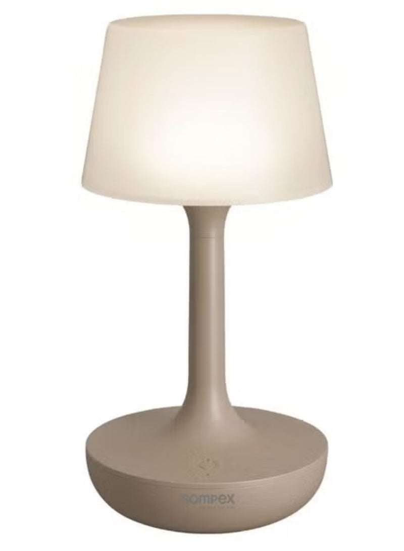 Sompex Ginn Rechargeable Table Lamp | 14 light colours | Stepless dimmable | Dimmer memory function | Indoor & Outdoor | Plastic Material | Battery operated | IP: 44 | 9.4 x 18 cm - Sand - Image 1