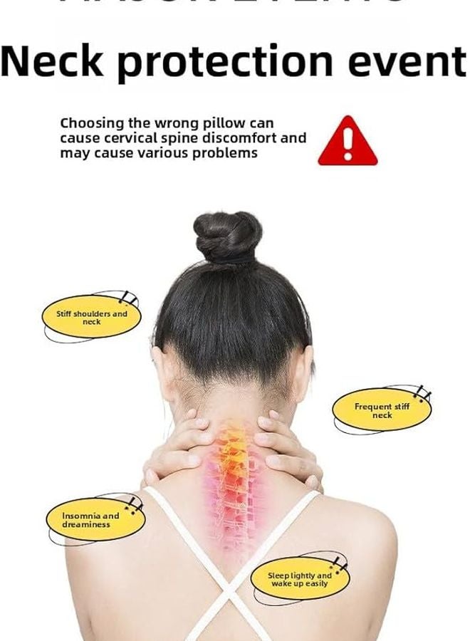 Horn Shaped Cervical Pillow Memory Foam Removable Pillowcase Neck Support White - Image 2