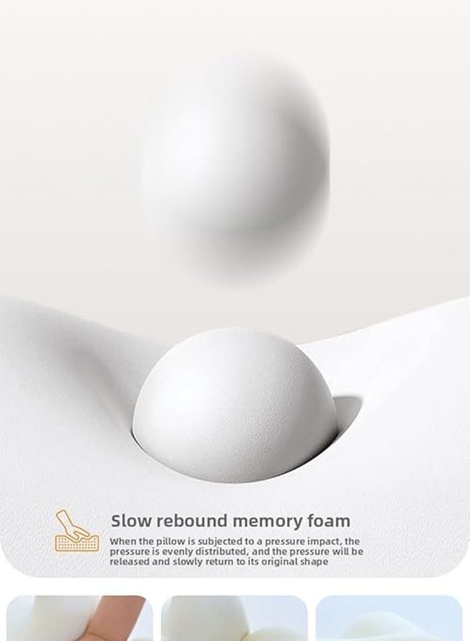 Horn Shaped Cervical Pillow Memory Foam Removable Pillowcase Neck Support White - Image 5