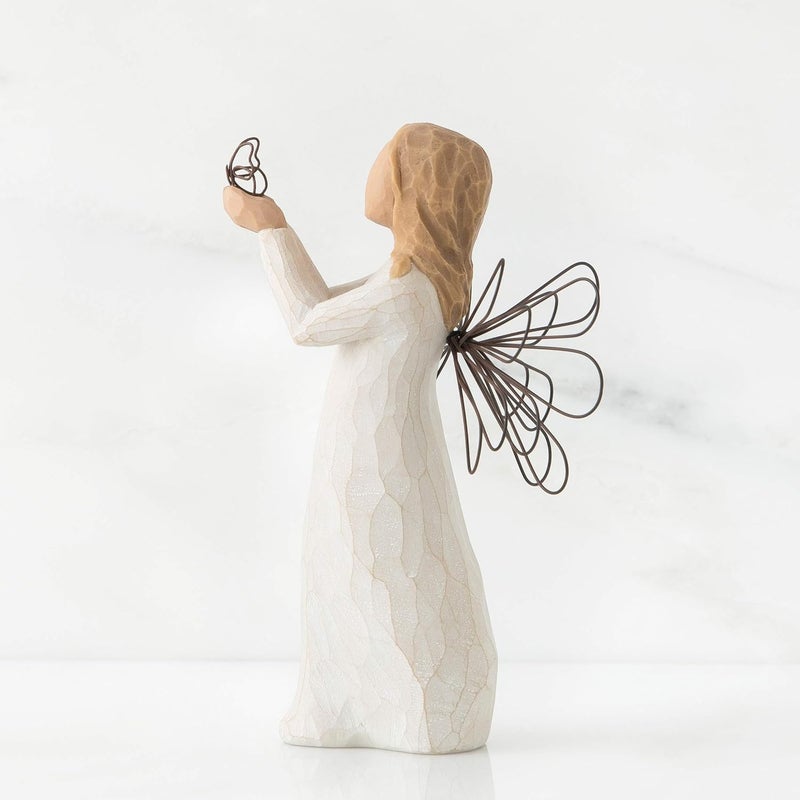 Willow Tree Angel of Freedom - Hand-Painted Sculpted Figure with Wire Wings - Image 4