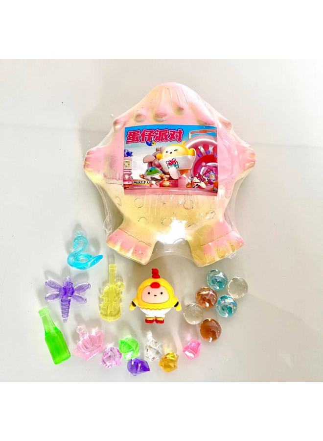 Archaeological Mermaid Princess's Treasure Mermaid Exploration Archaeological Mermaid Gem Shell Archaeological Toys-Color:Live Dan Zai Party (in Skirt)  - Image 1