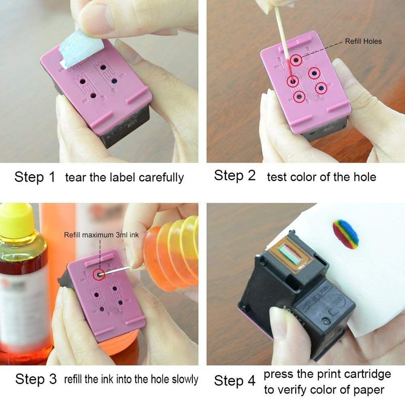 Verena Refill Kit Compatible for Canon Pixma E470, E470, E477, E400, E410, E417, E560, E3370, E4570, MG2577S Printers Cartridges (2BK & 1Syring,Suction Tool) - Image 5