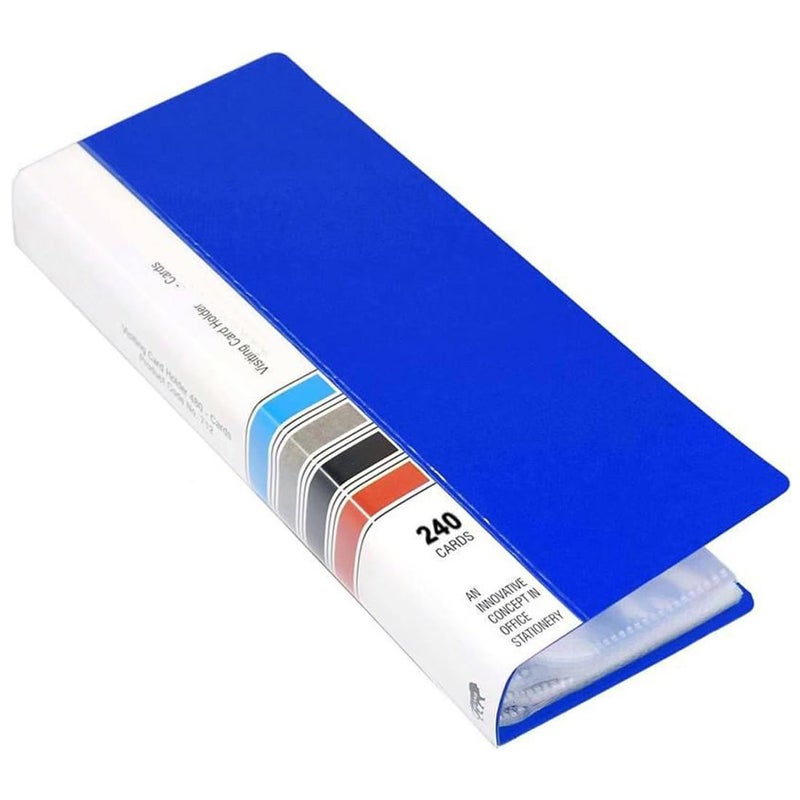 OFIXO Business Card Holder, Debit/Credit/Business/Visiting/Name Id Card Holder Book Case Organizer File 240 Card Holder (Blue - Pack of 1) - Image 4