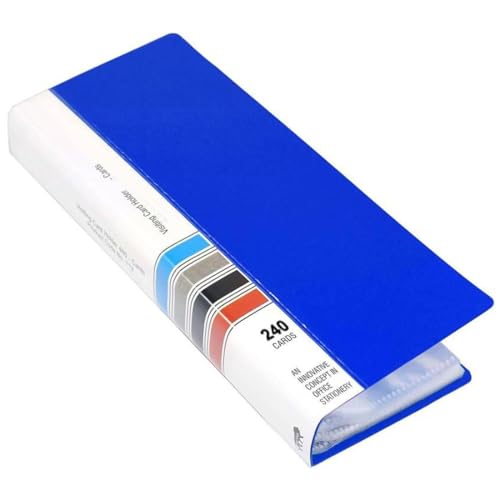 OFIXO Business Card Holder, Debit/Credit/Business/Visiting/Name Id Card Holder Book Case Organizer File 240 Card Holder (Blue - Pack of 1) - Image 1