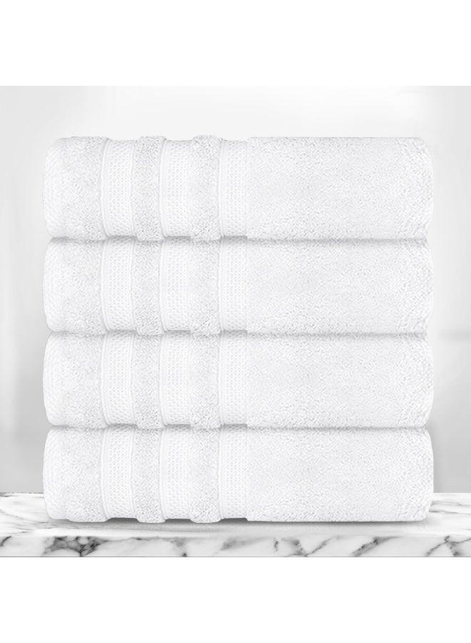 Lavish Touch Ultima 4 Pack Premium Bath Towels White (70 x 140 cm) 100% Cotton 700 GSM, Zero Twist, Highly Absorbent Quick Drying - Image 1