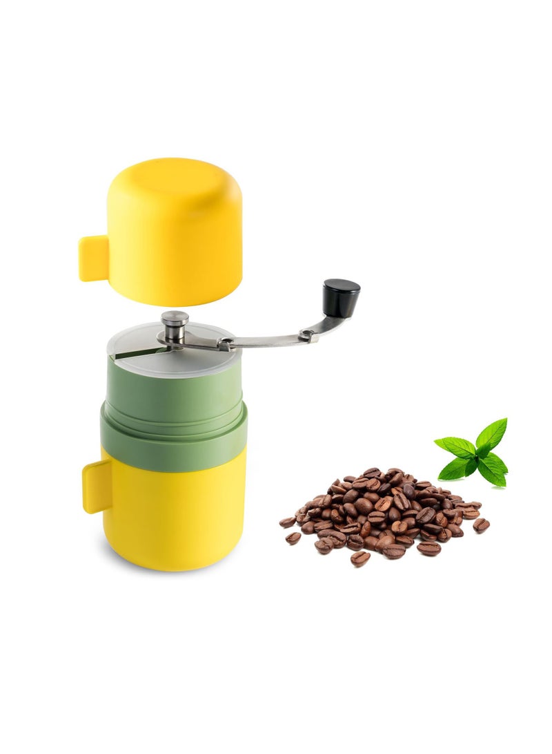 SYOSI م grinder قهوة يدوية محمولة، مطحنة حبوب القهوة اليدوية مع مطحنة خزفية مخروطية، ذراع قابلة للطي، خشن قابل للتعديل، مطحنة قهوة يدوية للاستخدام في الهواء الطلق والسفر والتخييم والمكتب والمنزل  - Image 1