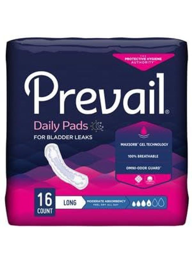 (Pack of 16) Prevail Bladder Control Pads Moderate Absorbency, White by First Quality Model# BC013 (1 Pack of 16 Pads)