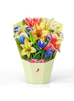 CUT POPUP.COM Cutpopup Birthday Card Pop Up, 6"X8", Mothers Day, 3D Greeting Paper Flower Card (Bouquet Of Lily)  - Image 2