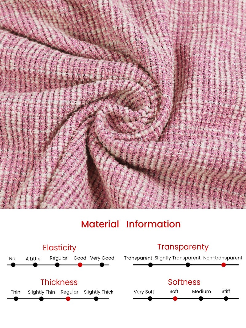 Hobemty Women's Sleeveless Tweed Dress Boat Neck Work Office Sheath Dresses X-Large Pink - Image 5
