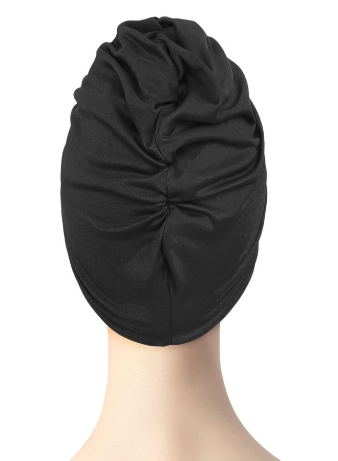 PENINSULA LOVE Women Swim Cap Elastic Swim Turban Cap Cover Ear Bath Pool Swimming Cap Pleated Shower Cap for Long Short Weave Curls Hair - Image 5