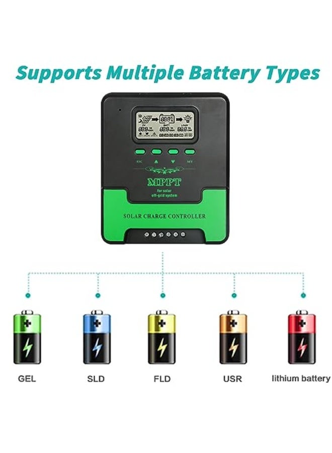 BuyWeek 40A MPPT Solar Charge Controller, 12/24V, LCD Display, Compatible with AGM, Gel, Lead-Acid, Lithium Batteries  - Image 3