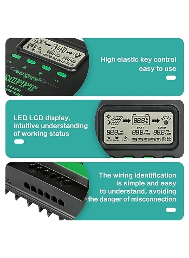 BuyWeek 40A MPPT Solar Charge Controller, 12/24V, LCD Display, Compatible with AGM, Gel, Lead-Acid, Lithium Batteries  - Image 4