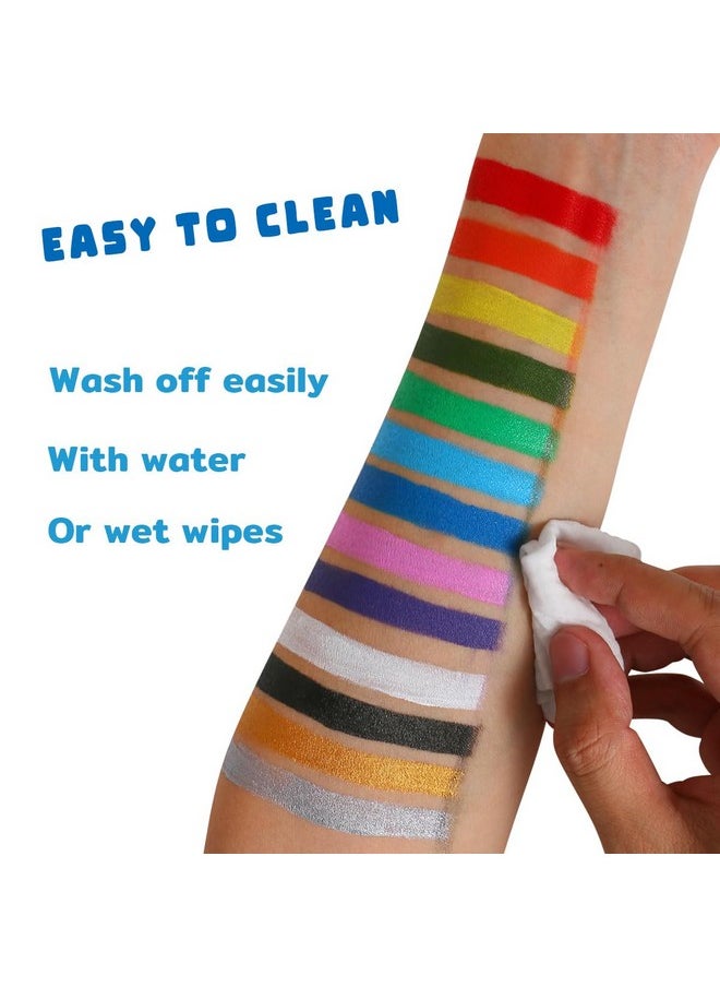 Bowitzki 14 Colors Face Body Paint Set Cream Makeup 20Ml Water Based Face Painting Special Effects For Adults Children Kids Halloween Christmas Party Stage Cosplay 0.7Oz Each  - Image 2