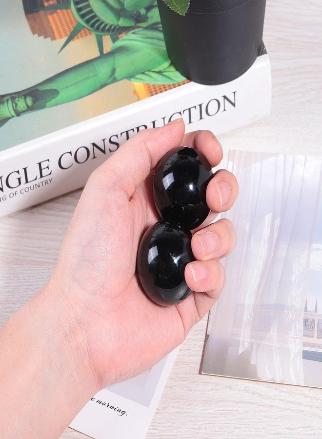 moonsix Black Obsidian Sphere with Wooden Stand Divination Fengshui Crystal Ball for Witchcraft Mediation Home Decoration, 35-40mm - Image 5
