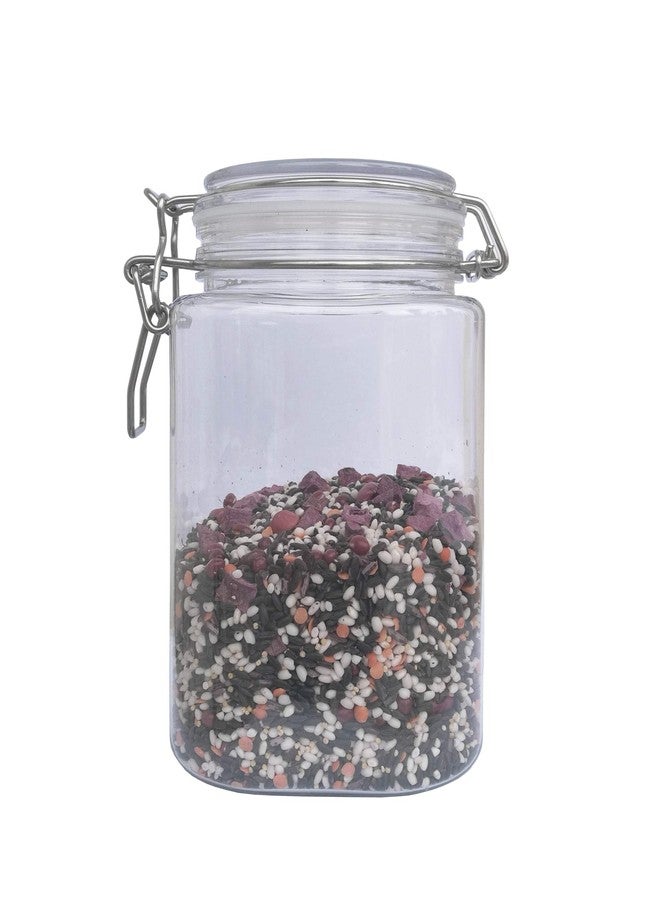 FixtureDisplays Wire Clasp PET Jar 800 ml Spice Jar Seal Paint Oil Storage Jar Container Lock 18615-800ML-NPF - Image 3