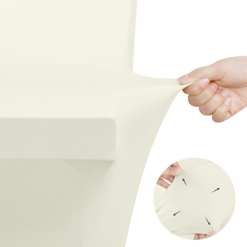 Utopia Kitchen Spandex Tablecloth 2 Pack [6FT  Ivory] Tight  Fitted  Washable and Wrinkle Resistant Stretch Rectangular Patio Table Cover for Event  Wedding  Banquet & Parties [72Lx30Wx30H Inch] - Image 5