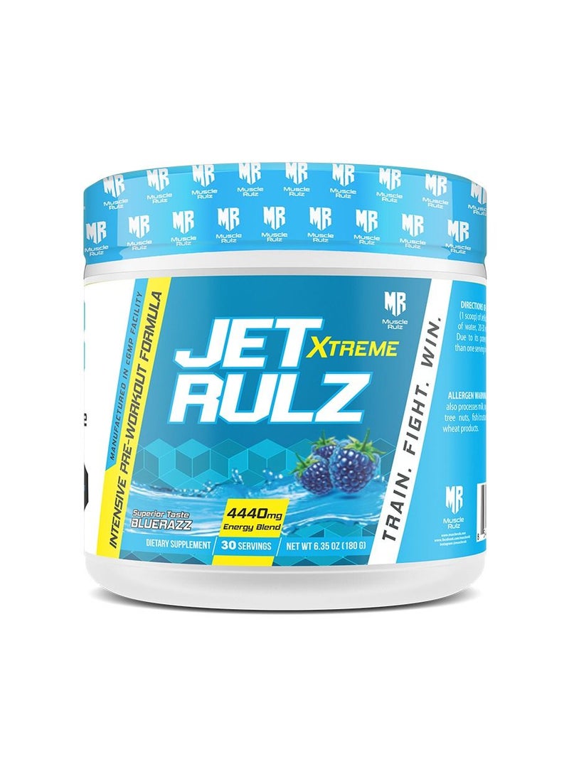 Muscle Rulz - Muscle Rulz JET RULZ Xtreme Pre-Workout Blue Raspberry - Image 1