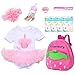 Pedolltree Reborn Baby Dolls Clothes Girl Pink Outfit Accessories 10 Pcs for 1722 inches Reborn Dolls Newborn Baby Girl with Pink Strawberry Backpack - Image 2