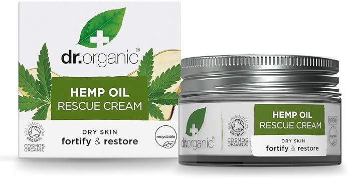 dr.organic كريم إنقاذ زيت القنب من دكتور أورجانيك مرطب للبشرة المختلطة للرجال والنساء نباتي طبيعي خالي من القسوة خالي من البارابين و SLS معتمد عضوي 50 مل - Image 1